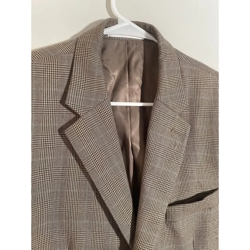 Lauren Ralph Lauren Mens Classic-Fit Ultraflex Stretch Patterned Blazer Size 42L